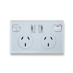 100 x Double USB Wall Power Supply Outlet Sockets AU Plug-Love My Caravan Australia