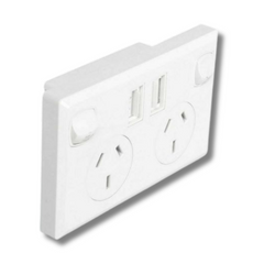 100 x Double USB Wall Power Supply Outlet Sockets AU Plug-Love My Caravan Australia