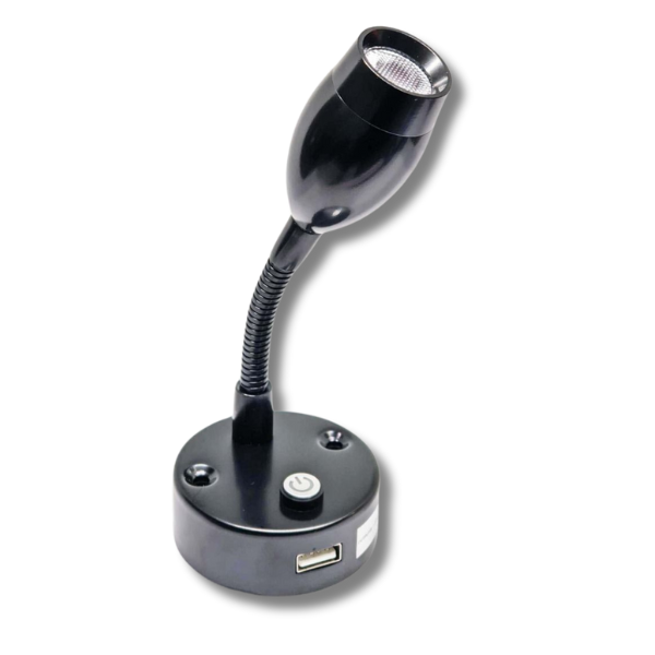 12V LED Flexible Task Reading Light Black For Caravan & RVs-Love My Caravan Australia