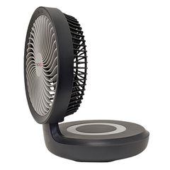 12V Oscillating Fan Grey With Light For Caravan & RVs-Love My Caravan Australia