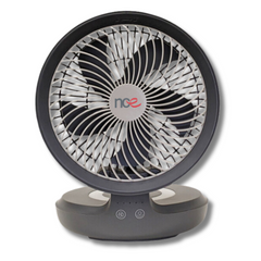 12V Oscillating Fan Grey With Light For Caravan & RVs-Love My Caravan Australia