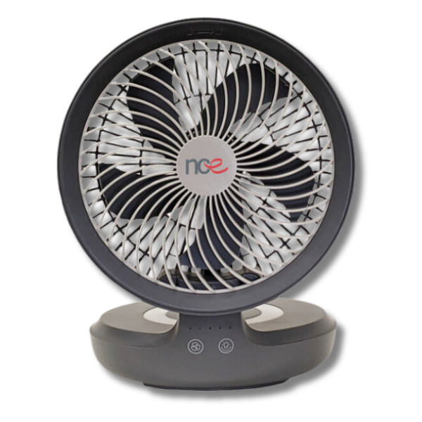 12V Oscillating Fan Grey With Light For Caravan & RVs-Love My Caravan Australia