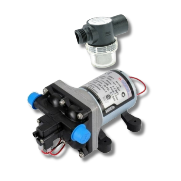 12V Water Pump & Twist On Filter Pack For Caravan & RVs-Love My Caravan Australia