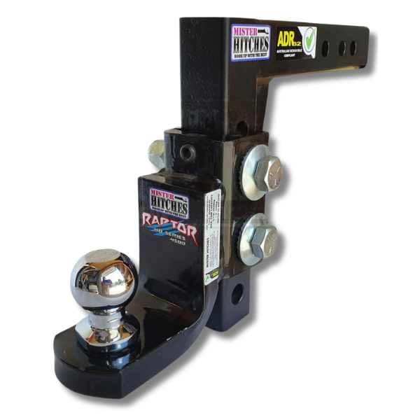 4.5t Raptor Adjustable Ball Mount & Long Drop Shank-Love My Caravan Australia