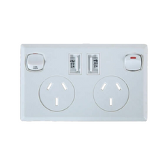 50 x Double USB Wall Power Supply Outlet Sockets AU Plug-Love My Caravan Australia