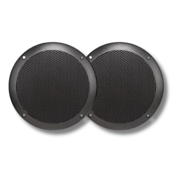 6 Inch 160mm Ultra Slim Speakers Black For Caravan & RVs-Love My Caravan Australia