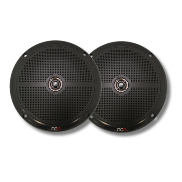 6.5 Inch Slimline Outdoor Speakers Black For Caravan & RVs-Love My Caravan Australia