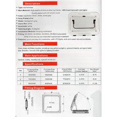 800 x 500mm Skylight Roof Vent Hatch Caravan / RV XXL Love My Caravan