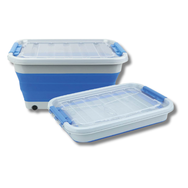 Collapsible 30L Storage Blue Tub With Lid-Love My Caravan Australia