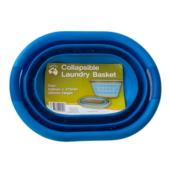 Collapsible Small Laundry Basket Blue-Love My Caravan Australia