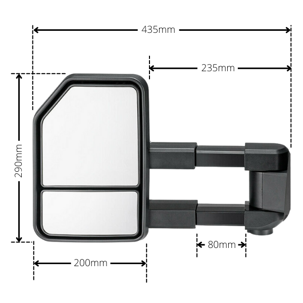 Extendable Towing Mirrors with Dynamic Indicators & Electric Mirror for Holden Colorado 2012-2020 - Black - SAN HIMA (PAIR)-Love My Caravan