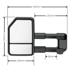 Extendable Towing Mirrors with Dynamic Indicators & Electric Mirror for Holden Colorado 2012-2020 - Black - SAN HIMA (PAIR)-Love My Caravan