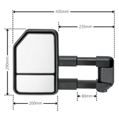 Extendable Towing Mirrors with Dynamic Indicators & Electric Mirror for PX1 / PX2 / PX3 Ford Ranger / Wildtrak / Raptor 2012-Onwards - Black - SAN HIMA (PAIR)-Love My Caravan