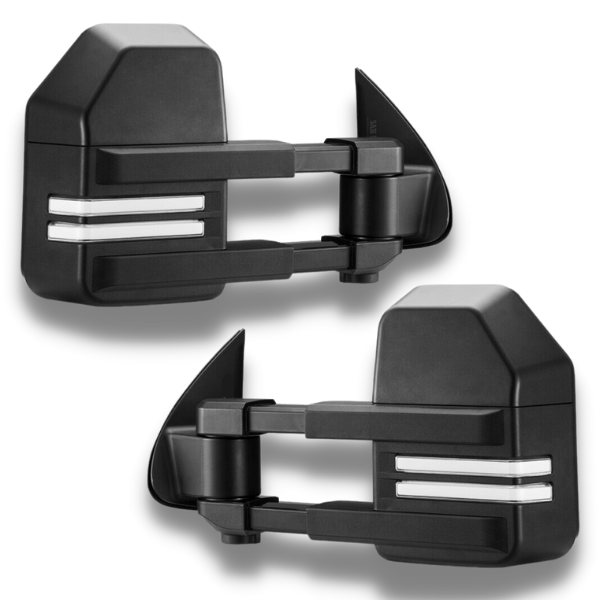 Extendable Towing Mirrors with Dynamic Indicators & Electric Mirror for Toyota Hilux 2005-2015 - Black - SAN HIMA (PAIR)-Love My Caravan