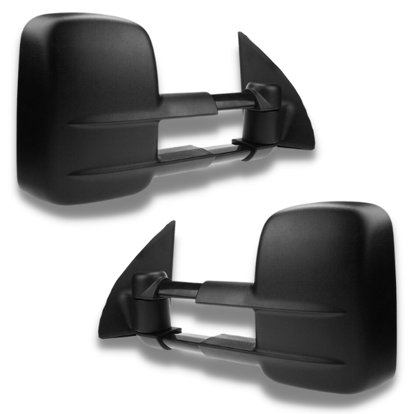 Extendable Towing Mirrors with Electric Mirror for 150 Series Toyota Prado 2009-2019 - Black (PAIR)-Love My Caravan