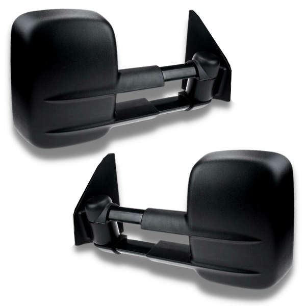 Extendable Towing Mirrors with Electric Mirror for 200 Series Toyota Landcruiser 2007-2019 - Black (PAIR)-Love My Caravan