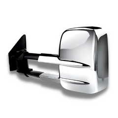 Extendable Towing Mirrors with Electric Mirror for 200 Series Toyota Landcruiser 2007-2019 - Chrome (PAIR)-Love My Caravan