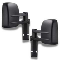 Extendable Towing Mirrors with Electric Mirror for 70 / 75 / 78 / 79 Series Toyota Landcruiser 1984-2019 - Black (PAIR)-Love My Caravan