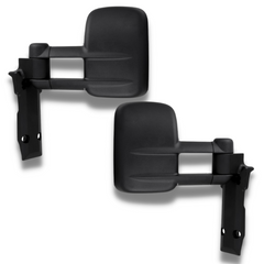 Extendable Towing Mirrors with Electric Mirror for 70 / 75 / 78 / 79 Series Toyota Landcruiser 1984-2019 - Black (PAIR)-Love My Caravan