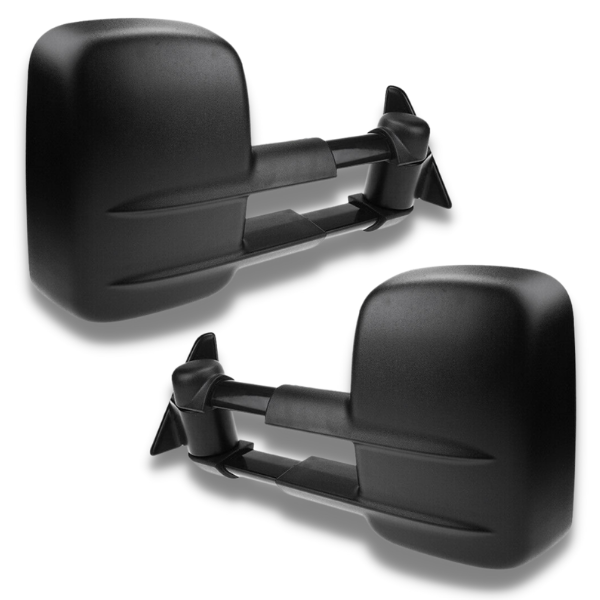 Extendable Towing Mirrors with Electric Mirror for 80 Series Toyota Landcruiser 1990-1998 - Black (PAIR)-Love My Caravan