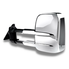 Extendable Towing Mirrors with Electric Mirror for 80 Series Toyota Landcruiser 1990-1998 - Chrome (PAIR)-Love My Caravan
