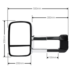 Extendable Towing Mirrors with Electric Mirror for GU Nissan Patrol 1997-2019 - Chrome (PAIR)-Love My Caravan