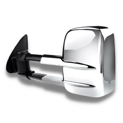 Extendable Towing Mirrors with Electric Mirror for Isuzu D-MAX 2003-2011 - Chrome (PAIR)-Love My Caravan