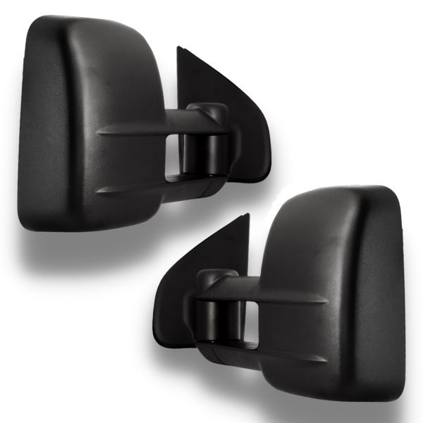 Extendable Towing Mirrors with Electric Mirror for Isuzu MU-X 2013-2019 - Black (PAIR)-Love My Caravan
