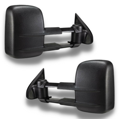 Extendable Towing Mirrors with Electric Mirror for MQ / MR Mitsubishi Triton 2015-Onwards - Black - SAN HIMA (PAIR)-Love My Caravan