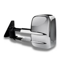 Extendable Towing Mirrors with Electric Mirror for Mitsubishi Pajero 2001-2019 - Chrome (PAIR)-Love My Caravan