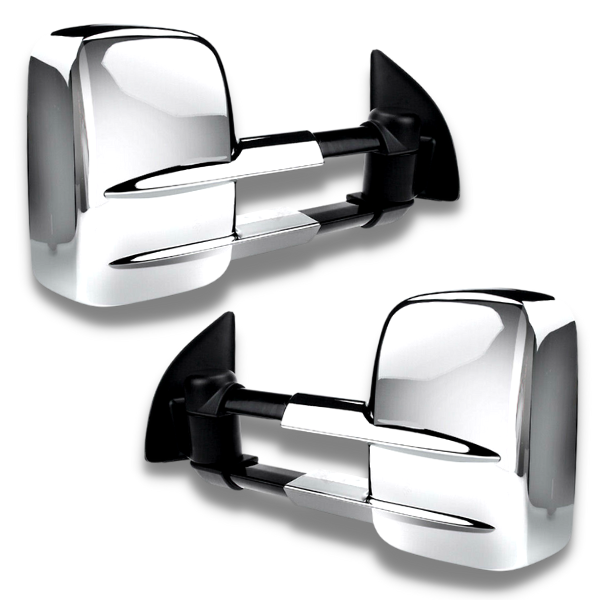 Extendable Towing Mirrors with Electric Mirror for PX1 / PX2 Ford Ranger 2012-2018 - Chrome (PAIR)-Love My Caravan