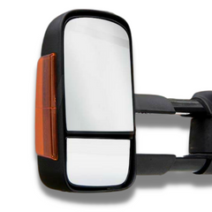 Extendable Towing Mirrors with Indicators & Electric Mirror for 150 Series Toyota Prado 2009-2019 - Black (PAIR)-Love My Caravan