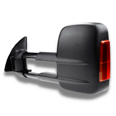 Extendable Towing Mirrors with Indicators & Electric Mirror for 150 Series Toyota Prado 2009-2019 - Black (PAIR)-Love My Caravan