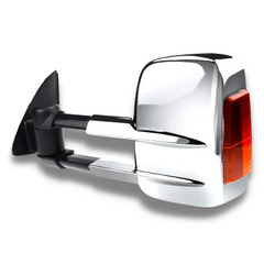 Extendable Towing Mirrors with Indicators & Electric Mirror for 150 Series Toyota Prado 2009-2019 - Chrome (PAIR)-Love My Caravan