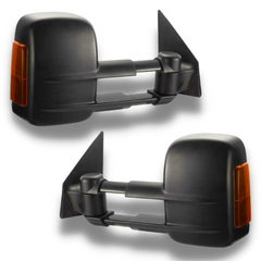 Extendable Towing Mirrors with Indicators & Electric Mirror for 200 Series Toyota Landcruiser 2007-2021 - Black - SAN HIMA (PAIR)-Love My Caravan