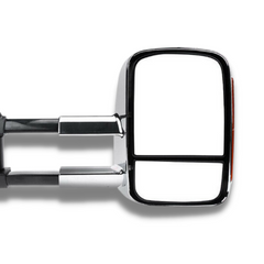 Extendable Towing Mirrors with Indicators & Electric Mirror for 70 / 75 / 78 / 79 Series Toyota Landcruiser 1984-2019 - Chrome (PAIR)-Love My Caravan