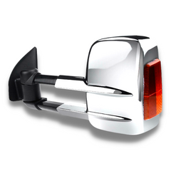 Extendable Towing Mirrors with Indicators & Electric Mirror for D40 Nissan Navara 2005-2015 - Chrome (PAIR)-Love My Caravan