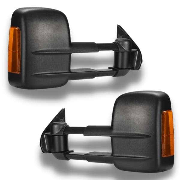 Extendable Towing Mirrors with Indicators & Electric Mirror for Holden Colorado 2008-2011 - Black - SAN HIMA (PAIR)-Love My Caravan