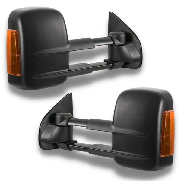 Extendable Towing Mirrors with Indicators & Electric Mirror for Holden Colorado / Colorado 7 2012-2020 - Black - SAN HIMA (PAIR)-Love My Caravan
