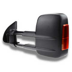 Extendable Towing Mirrors with Indicators & Electric Mirror for Isuzu D-MAX 2003-2011 - Black (PAIR)-Love My Caravan