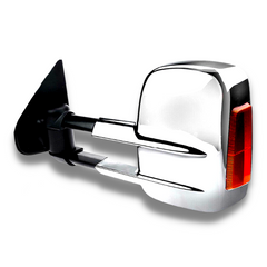 Extendable Towing Mirrors with Indicators & Electric Mirror for MQ / MR Mitsubishi Triton 2015-2019 - Chrome (PAIR)-Love My Caravan