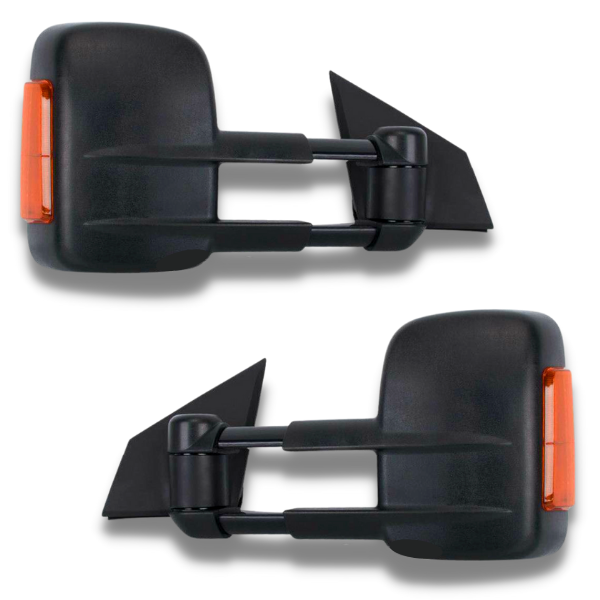 Extendable Towing Mirrors with Indicators & Electric Mirror for Mazda BT-50 2012-2019 - Black (PAIR)-Love My Caravan