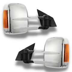 Extendable Towing Mirrors with Indicators & Electric Mirror for Mazda BT-50 2012-2020 - Chrome - SAN HIMA (PAIR)-Love My Caravan