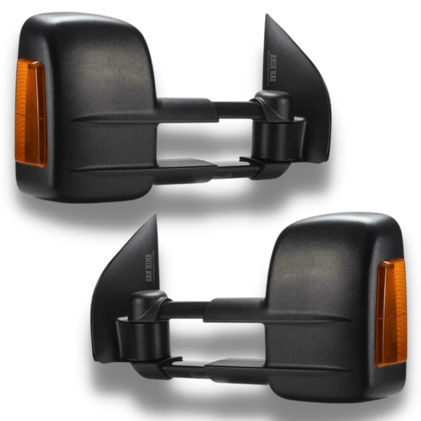 Extendable Towing Mirrors with Indicators & Electric Mirror for Nissan Pathfinder 2004-2013 - Black - SAN HIMA (PAIR)-Love My Caravan