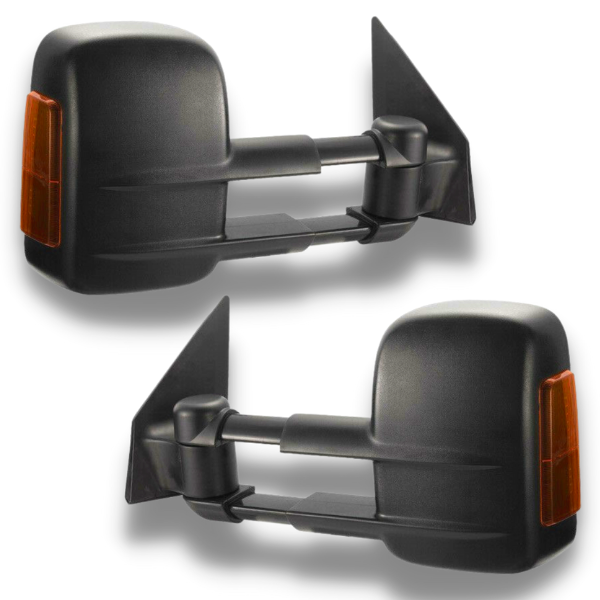 Extendable Towing Mirrors with Indicators & Electric Mirror for Toyota Hilux 2005-2015 - Black - SAN HIMA (PAIR)-Love My Caravan