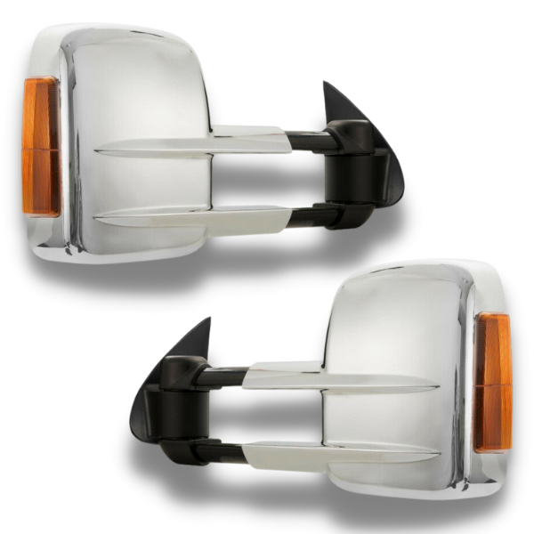 Extendable Towing Mirrors with Indicators & Electric Mirror for Toyota Hilux 2005-2015 - Chrome - SAN HIMA (PAIR)-Love My Caravan
