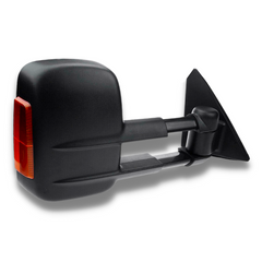 Extendable Towing Mirrors with Indicators & Manual Mirror for ML / MN Mitsubishi Triton 2005-2015 - Black (PAIR)-Love My Caravan