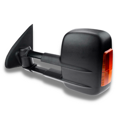 Extendable Towing Mirrors with Indicators & Manual Mirror for MQ / MR Mitsubishi Triton 2015-2019 - Black (PAIR)-Love My Caravan