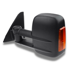 Extendable Towing Mirrors with Indicators & Manual Mirror for Mitsubishi Pajero 2001-2019 - Black (PAIR)-Love My Caravan