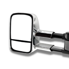 Extendable Towing Mirrors with Manual Mirror for 80 Series Toyota Landcruiser 1990-1998 - Chrome (PAIR)-Love My Caravan
